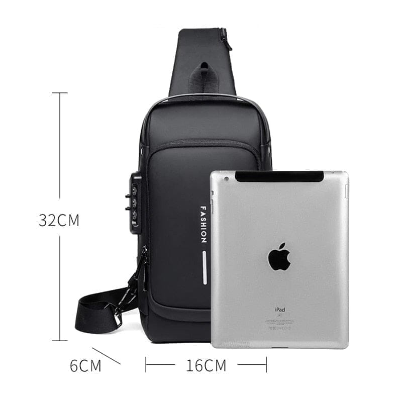 Anti-Theft Backpack with Password USB Slim Bag 