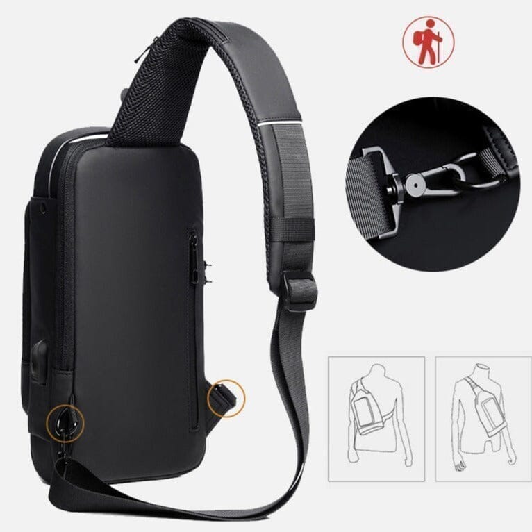 Anti-Theft Backpack with Password USB Slim Bag 