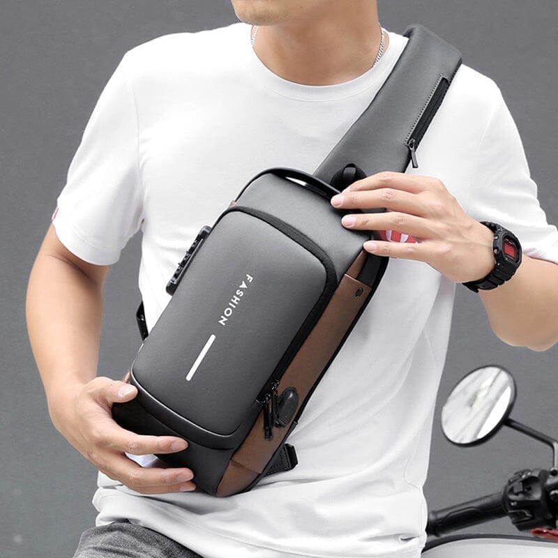 Anti-Theft Backpack with Password USB Slim Bag 