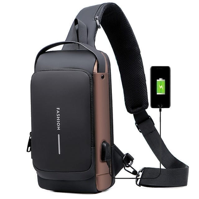 Anti-Theft Backpack with Password USB Slim Bag 