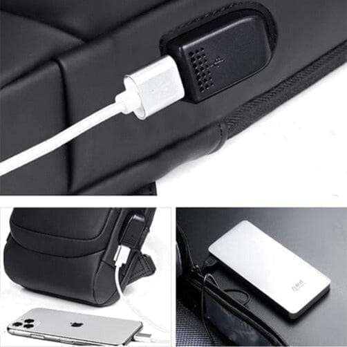 Anti-Theft Backpack with Password USB Slim Bag 